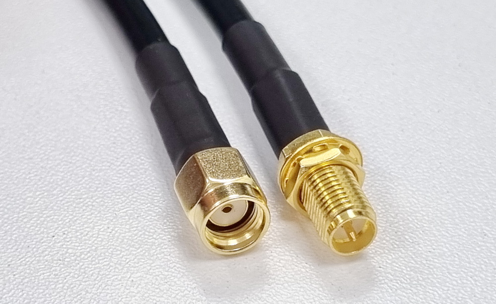 Jumper cable, RP SMA-M to RP SMA-F ,100cm ,RG58